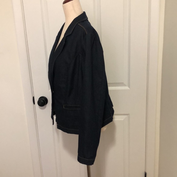 Chico's Women's Dark Navy Denim Blazer - Size 3 (XL/16) - Picture 2 of 9